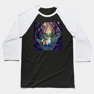 Corgi in an enchanted forest Baseball T-Shirt